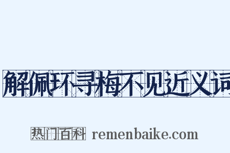 解佩环寻梅不见近义词是什么意思的图片